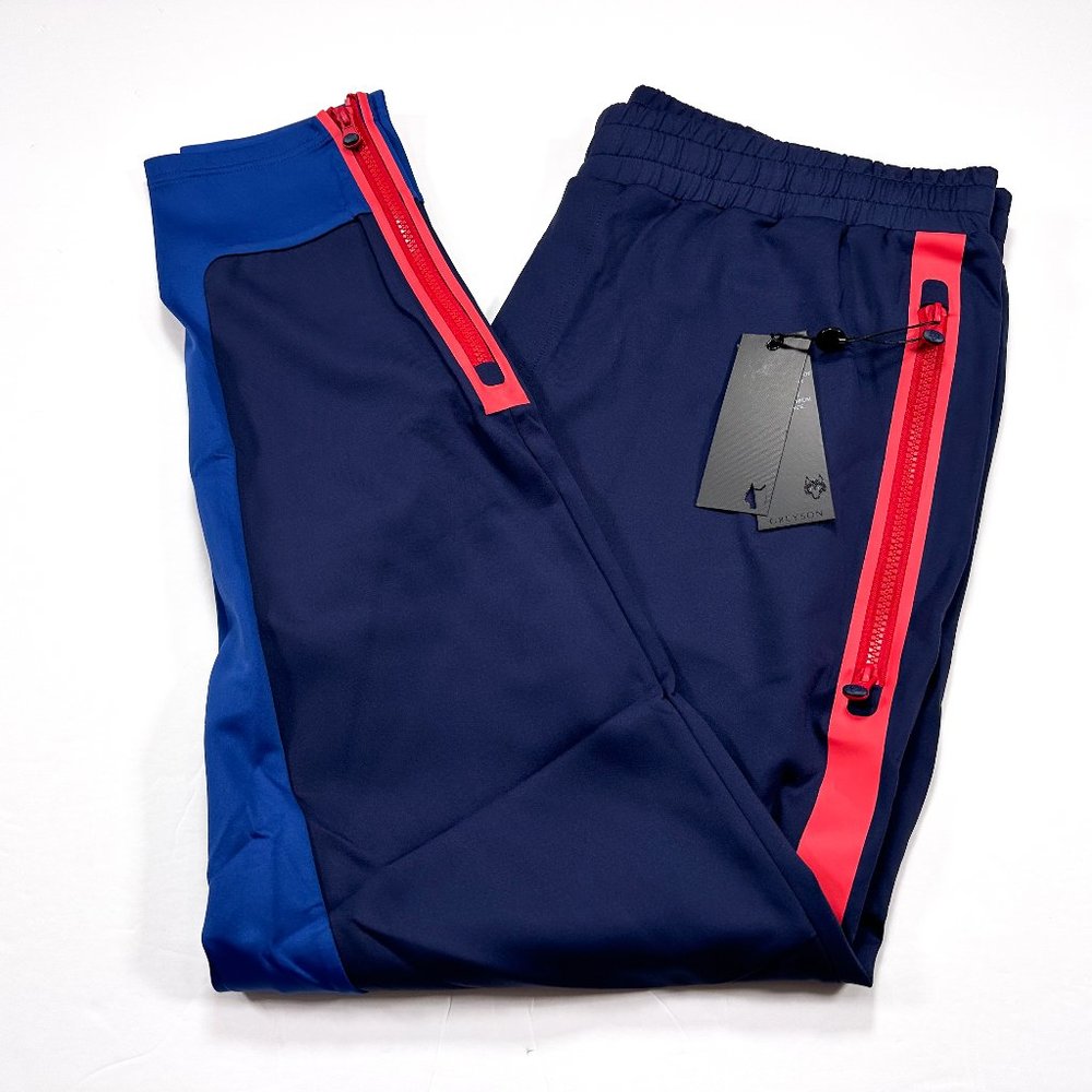 Greyson Navy and Blue Joggers with Red Accents